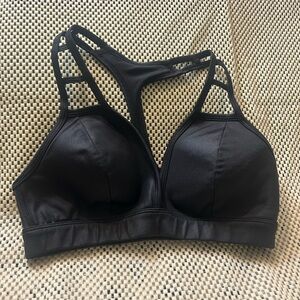 ALO Yoga Black Strappy Racerback Sports Bra, Size S